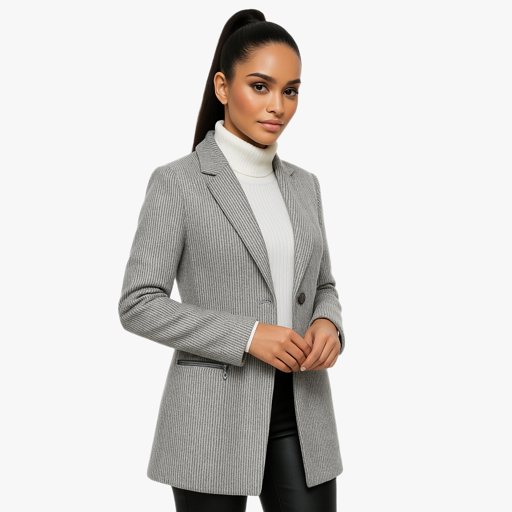 Chic Grey Coat with Pockets for Everyday Elegance
