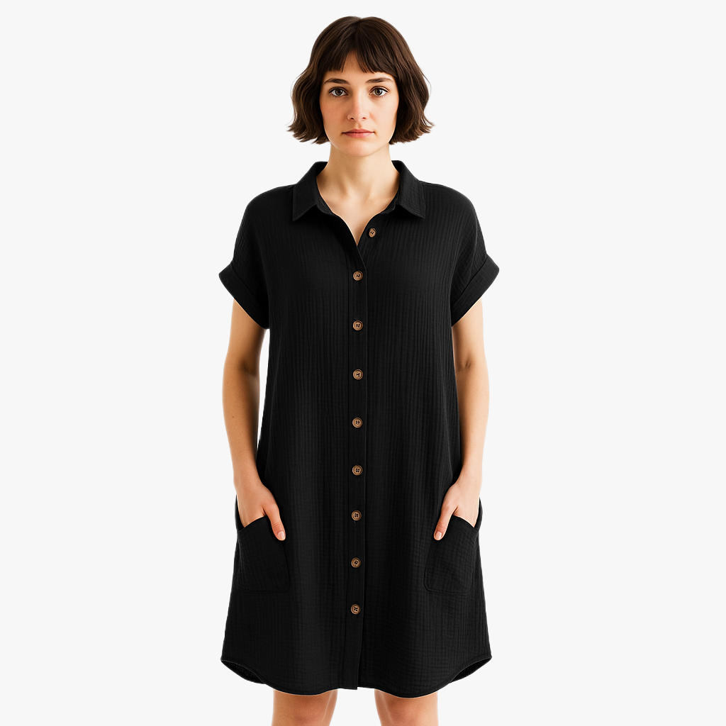 Chic Women's Casual Shirt Dress for Summer