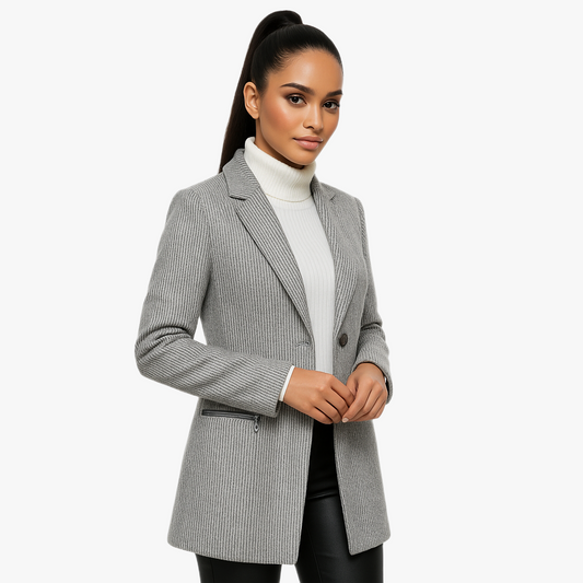 Chic Grey Coat with Pockets for Everyday Elegance