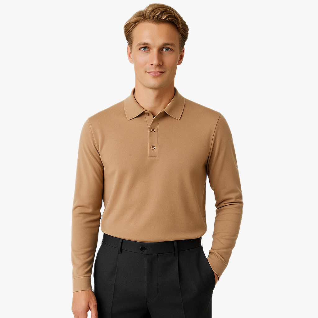Elegant Long Sleeve Casual Polo Shirt