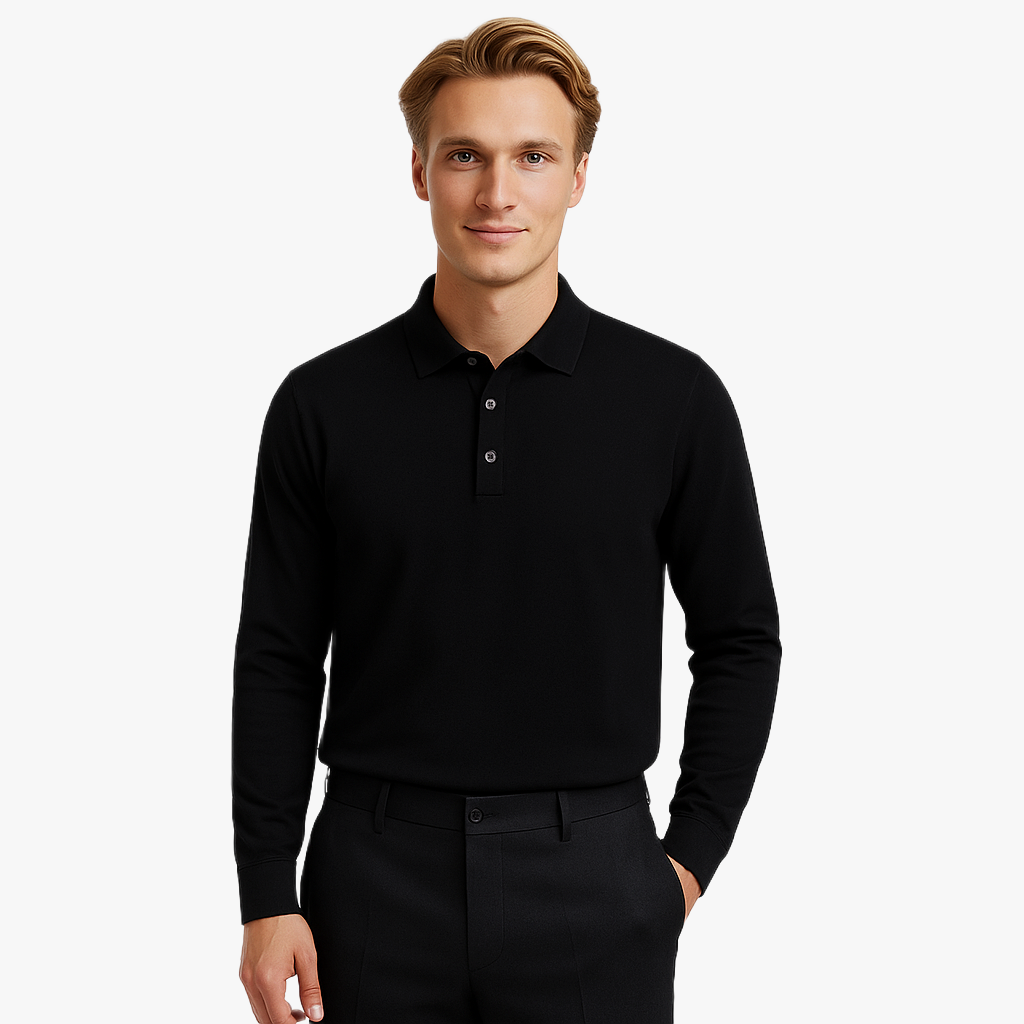 Elegant Long Sleeve Casual Polo Shirt