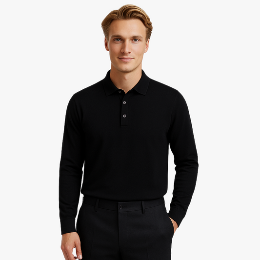 Elegant Long Sleeve Casual Polo Shirt