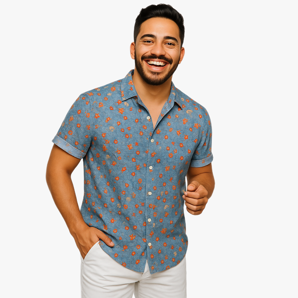 Stylish Casual Floral Print Men's Shirt