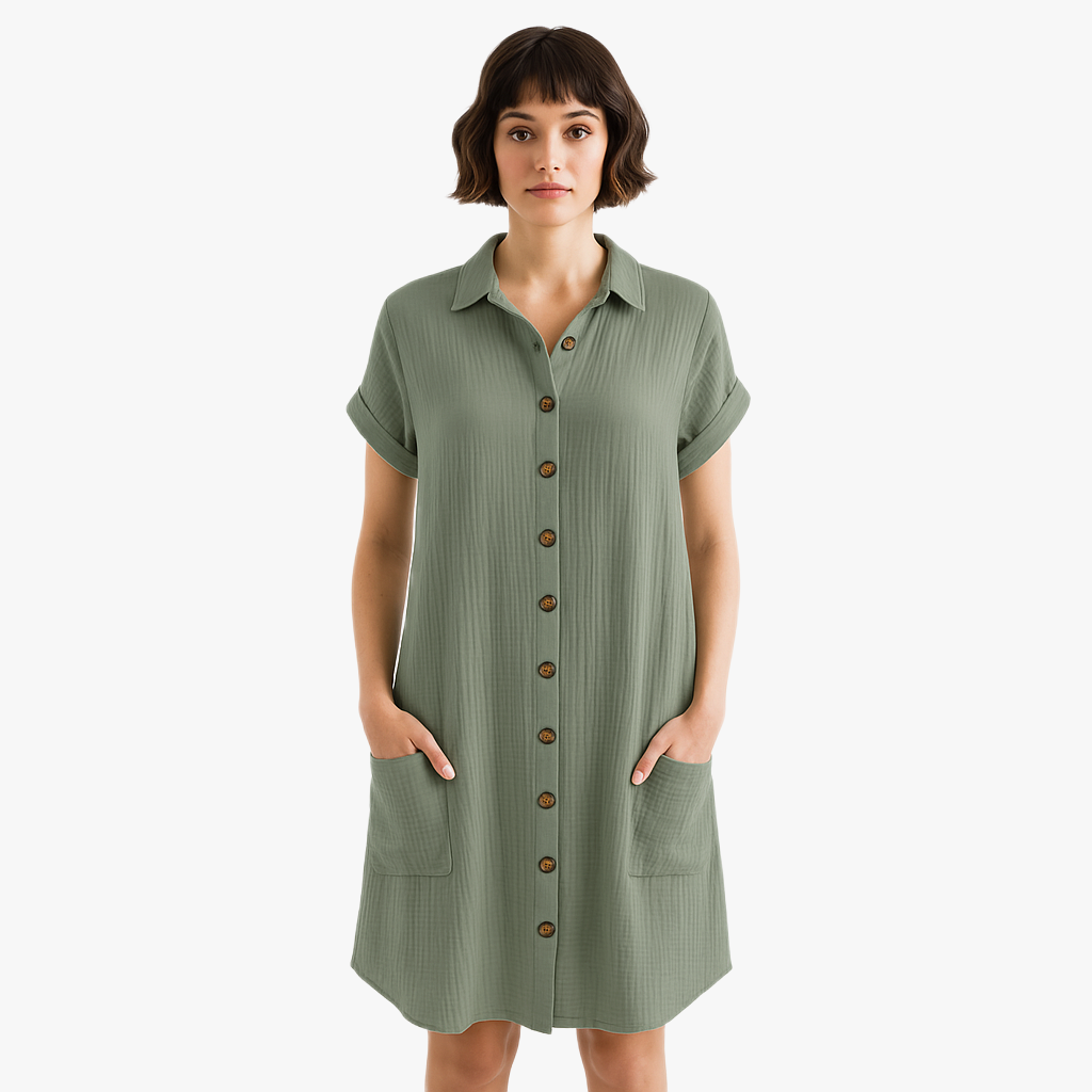 Chic Women's Casual Shirt Dress for Summer