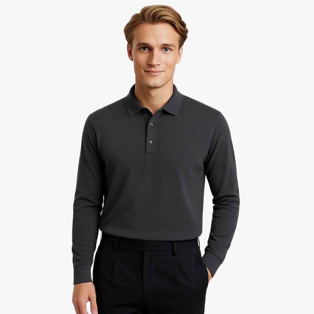 Elegant Long Sleeve Casual Polo Shirt