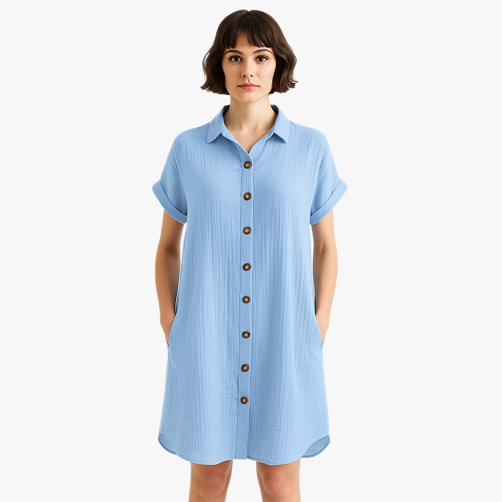 Chic Women's Casual Shirt Dress for Summer