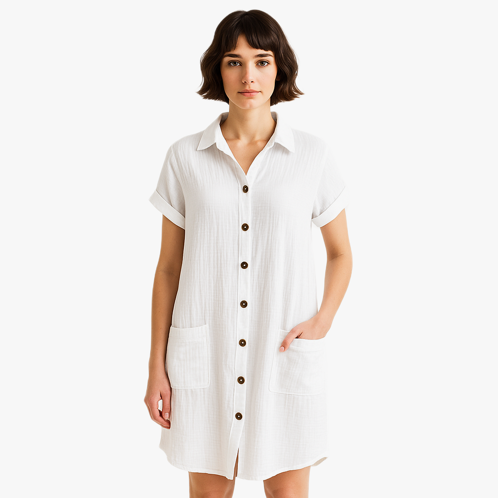 Chic Women's Casual Shirt Dress for Summer