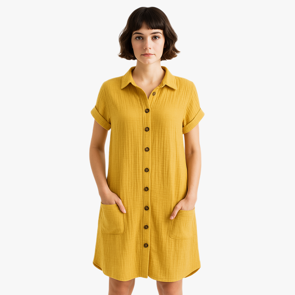 Chic Women's Casual Shirt Dress for Summer